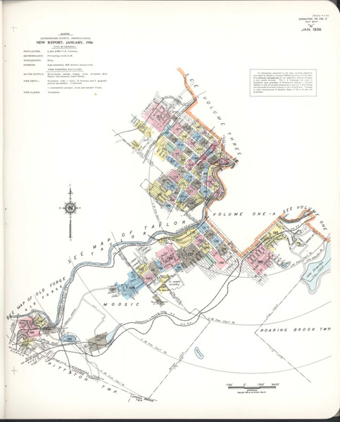 Scranton Pennsylvania 1956 V2 - Fire Insurance Index - Old Map Reprint