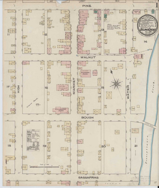 Selins Grove Pennsylvania 1885 - Fire Insurance Index - Old Map Reprint