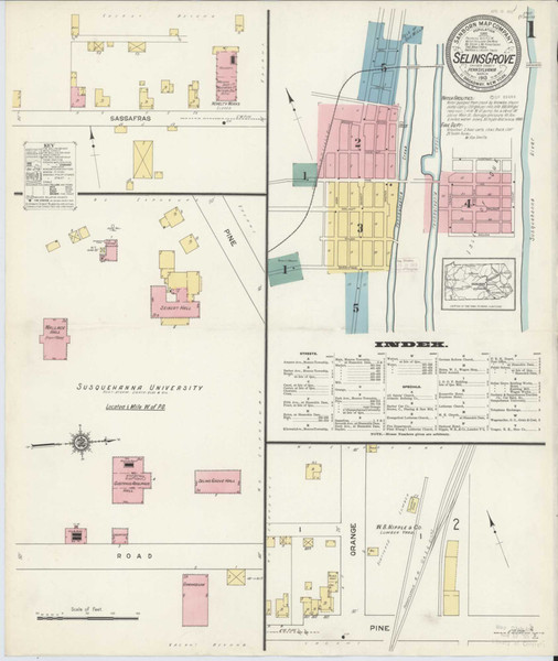 Selins Grove Pennsylvania 1913 - Fire Insurance Index - Old Map Reprint