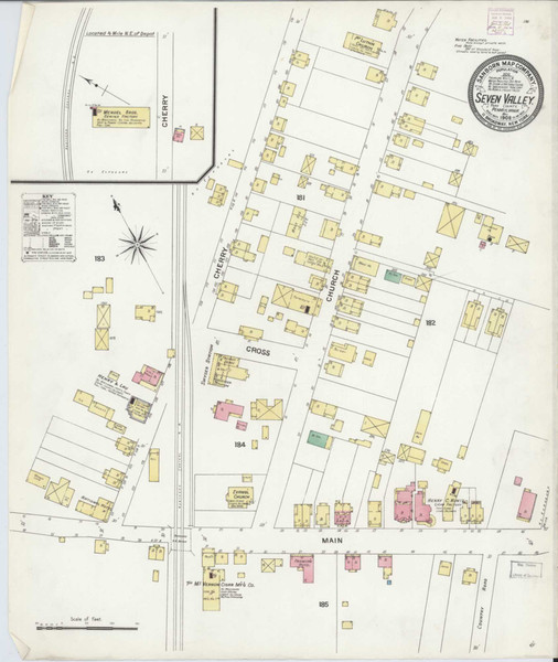 Seven Valley Pennsylvania 1908 - Fire Insurance Index - Old Map Reprint