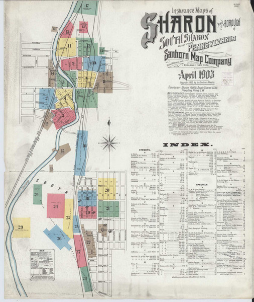 Sharon Pennsylvania 1903 - Fire Insurance Index - Old Map Reprint