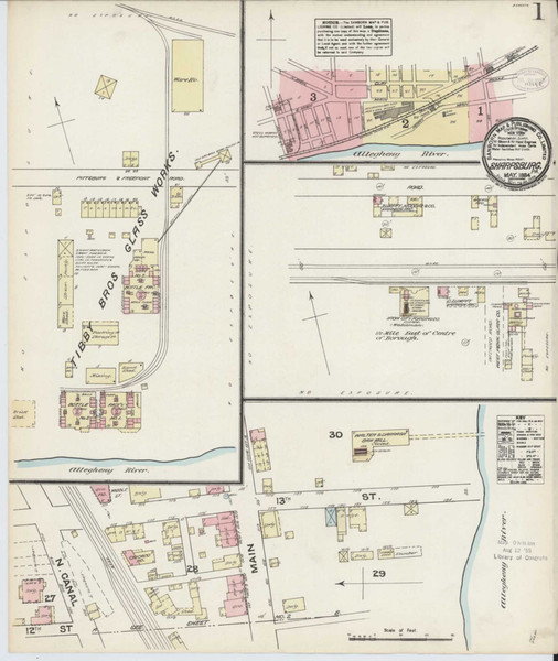 Sharpsburg Pennsylvania 1884 - Fire Insurance Index - Old Map Reprint