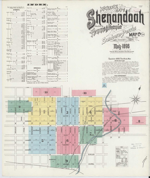Shenandoah Pennsylvania 1896 - Fire Insurance Index - Old Map Reprint