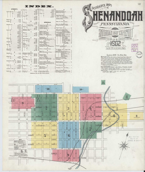 Shenandoah Pennsylvania 1902 - Fire Insurance Index - Old Map Reprint