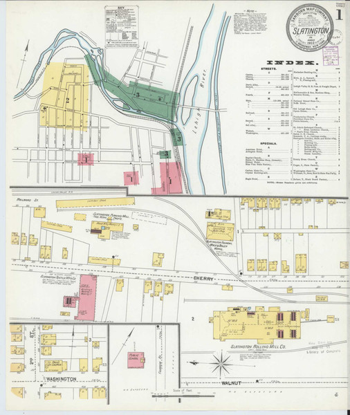 Slatington Pennsylvania 1902 - Fire Insurance Index - Old Map Reprint