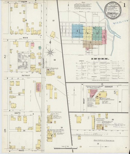 Somerset Pennsylvania 1897 - Fire Insurance Index - Old Map Reprint