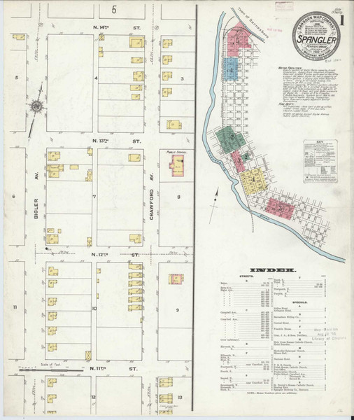 Spangler Pennsylvania 1910 - Fire Insurance Index - Old Map Reprint