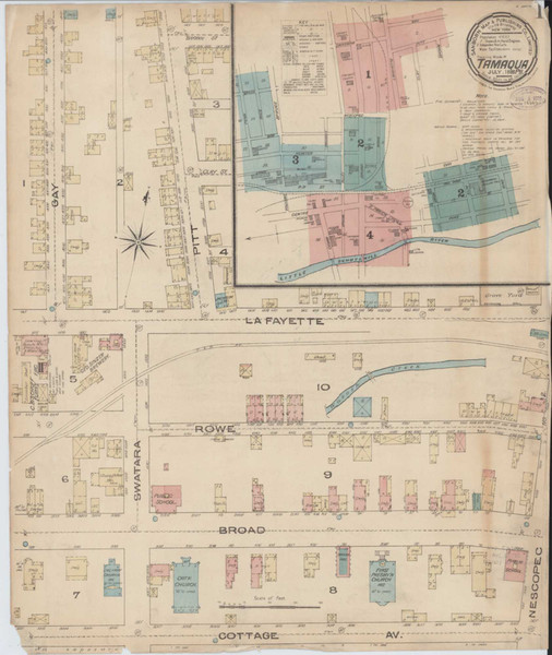 Tamaqua Pennsylvania 1885 - Fire Insurance Index - Old Map Reprint