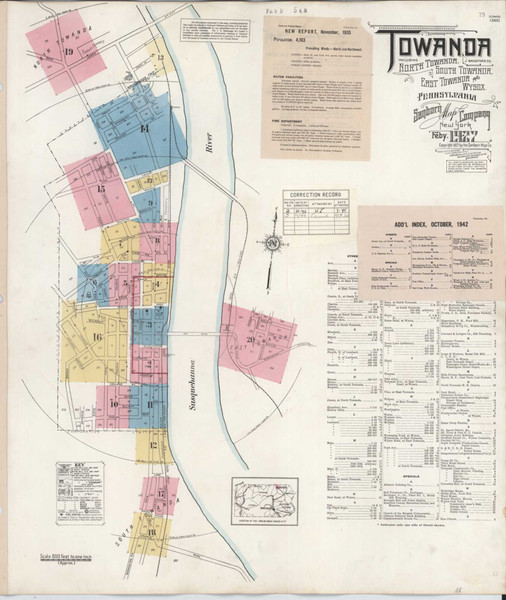 Towanda Pennsylvania 1949 - Fire Insurance Index - Old Map Reprint