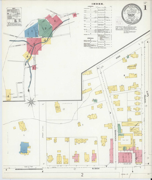 Troy Pennsylvania 1903 - Fire Insurance Index - Old Map Reprint