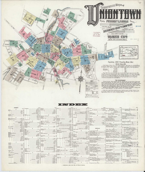 Uniontown Pennsylvania 1914 - Fire Insurance Index - Old Map Reprint