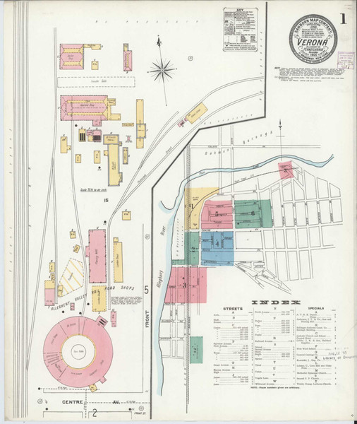Verona Pennsylvania 1905 - Fire Insurance Index - Old Map Reprint