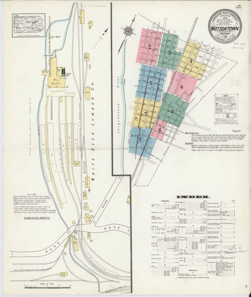 Watsontown Pennsylvania 1912 - Fire Insurance Index - Old Map Reprint