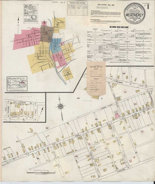 Weatherly Pennsylvania 1938 - Fire Insurance Index - Old Map Reprint