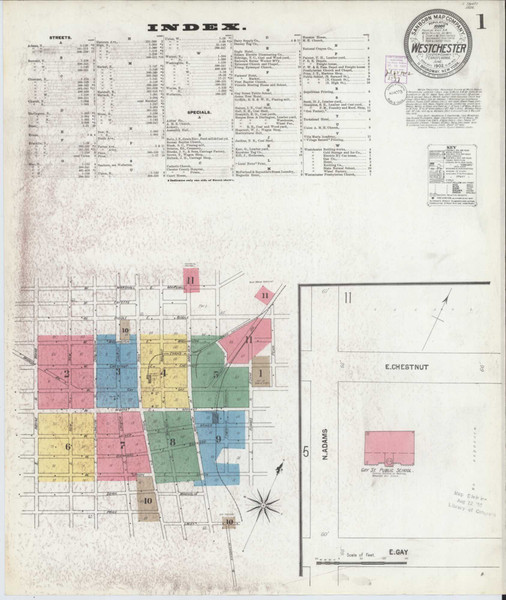 West Chester Pennsylvania 1902 - Fire Insurance Index - Old Map Reprint