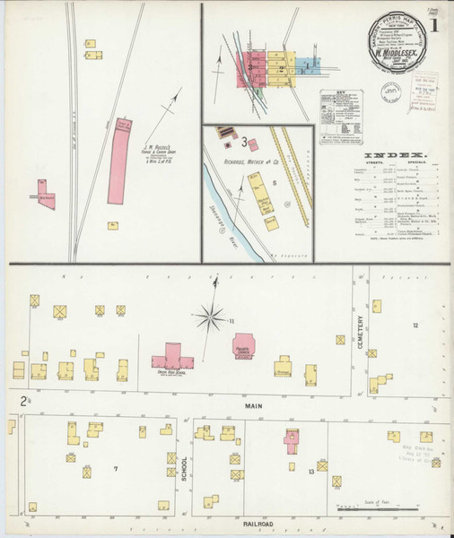 West Middlesex Pennsylvania 1900 - Fire Insurance Index - Old Map Reprint