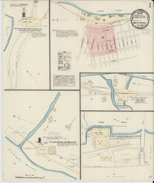 White Haven Pennsylvania 1884 - Fire Insurance Index - Old Map Reprint