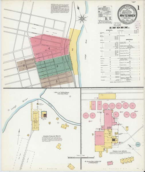 White Haven Pennsylvania 1903 - Fire Insurance Index - Old Map Reprint