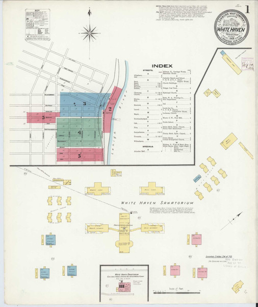 White Haven Pennsylvania 1908 - Fire Insurance Index - Old Map Reprint