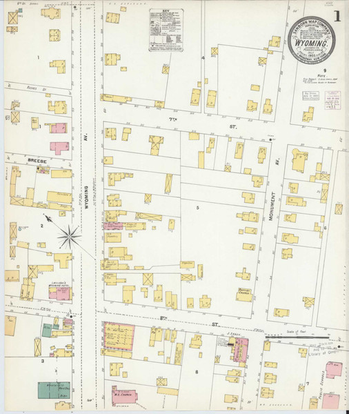 Wyoming Pennsylvania 1903 - Fire Insurance Index - Old Map Reprint