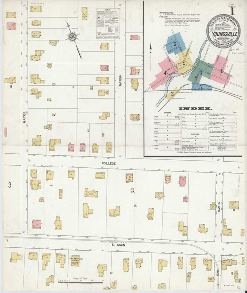 Youngsville Pennsylvania 1912 - Fire Insurance Index - Old Map Reprint