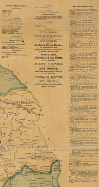 Business Directory - Scott County, Kentucky 1879 Old Town Map Custom Print - Scott Co.