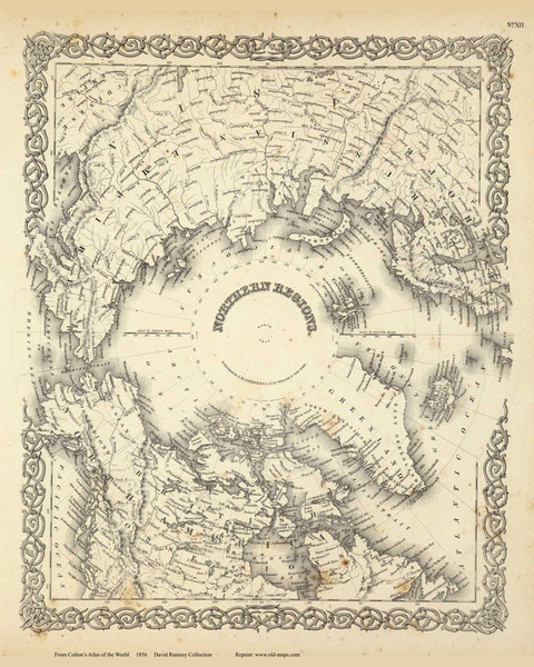 Northern Region (Arctic) - 1856 Colton World Atlas