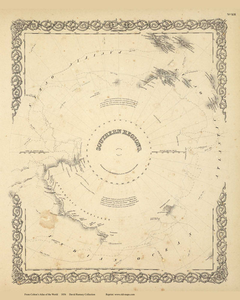 Southern Regian (Antarctic) - 1856 Colton World Atlas