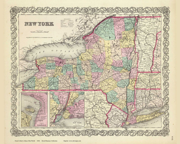 New York State - 1856 Colton World Atlas
