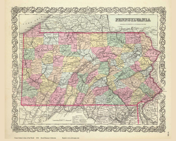 Pennsylvania - 1856 Colton World Atlas