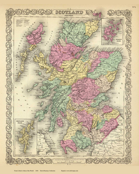 Scotland - 1856 Colton World Atlas