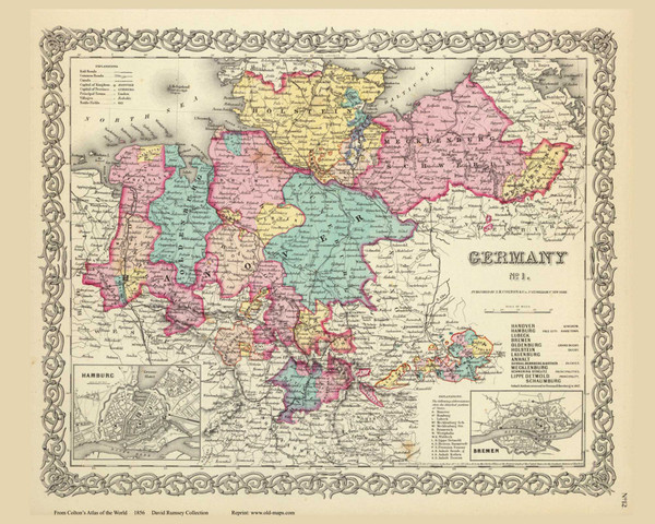 Germany 1 (North) - 1856 Colton World Atlas