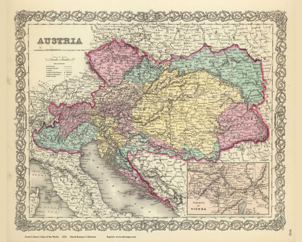 Austria - 1856 Colton World Atlas