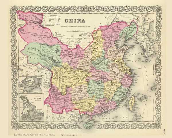 China - 1856 Colton World Atlas