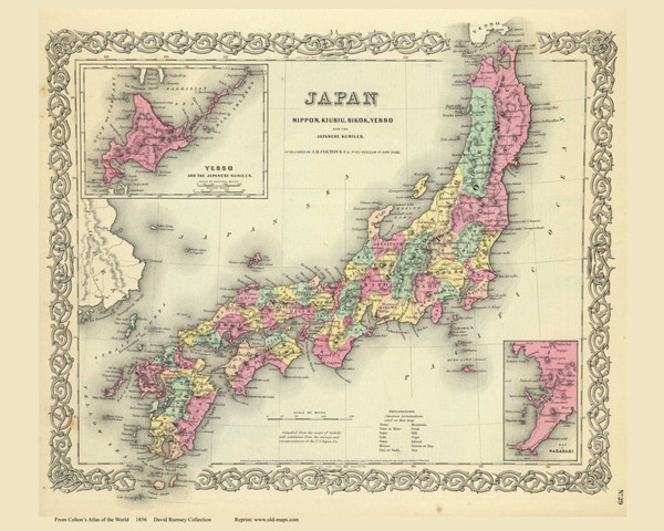 Japan - 1856 Colton World Atlas