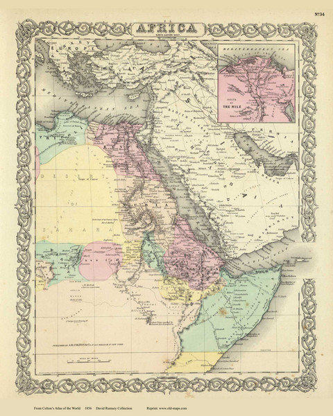 Africa Northeastern - 1856 Colton World Atlas