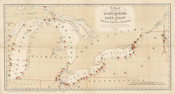 Great Lakes 1848 Lighthouses - USA Regional 7