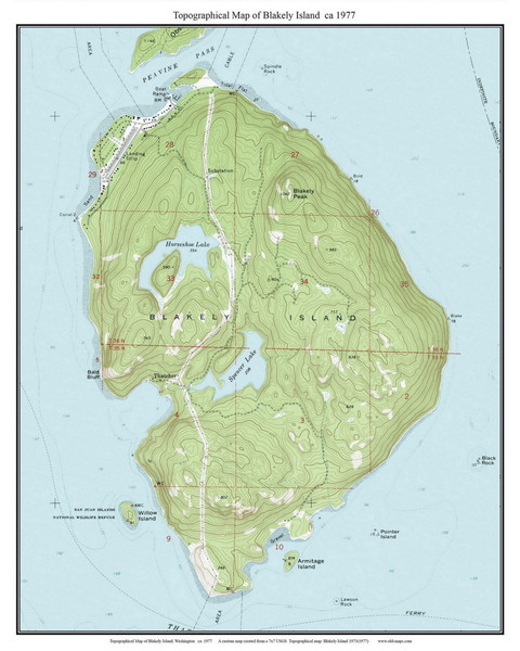 Blakely Island 1977 - Custom USGS Old Topo Map - Washington State 7x7