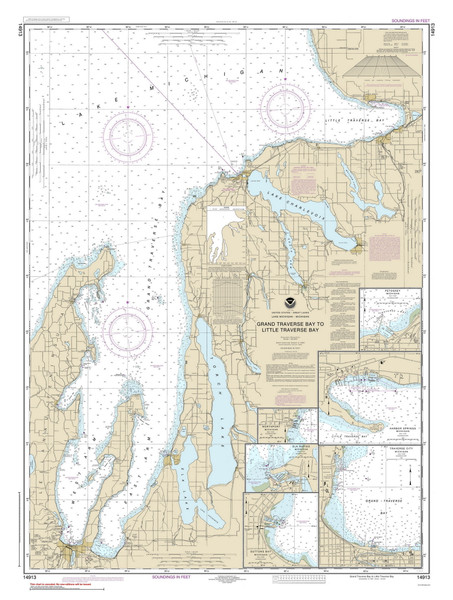 Grand Traverse Bay to Little Traverse Bay 2023 Lake Michigan Harbor Chart Reprint Great Lakes 7 - 706