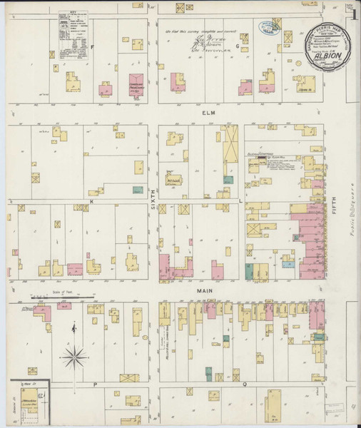 Albion Illinois 1894 - Fire Insurance Index - Old Map Reprint