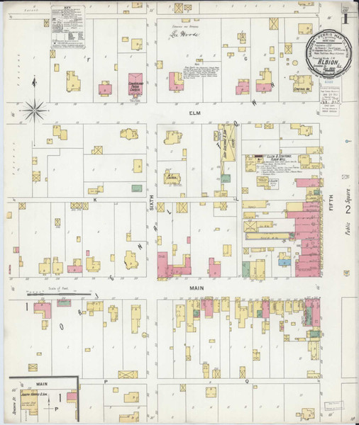 Albion Illinois 1900 - Fire Insurance Index - Old Map Reprint
