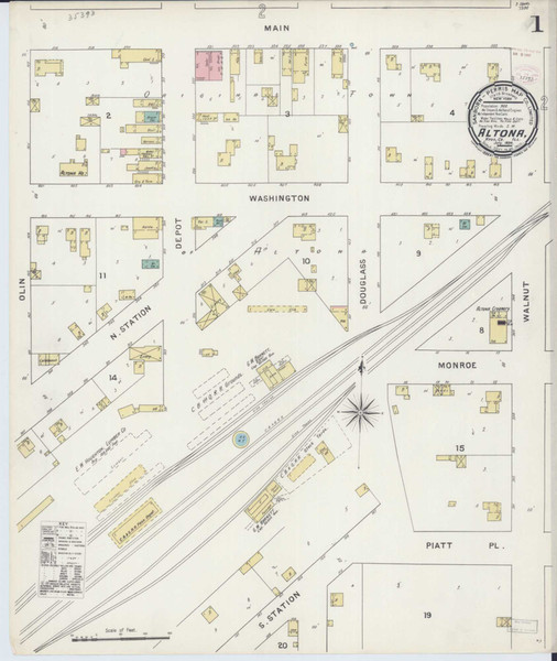Altona Illinois 1894 - Fire Insurance Index - Old Map Reprint