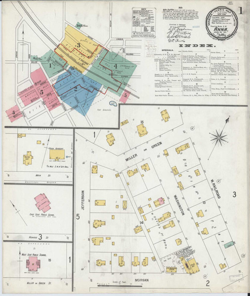 Anna Illinois 1900 - Fire Insurance Index - Old Map Reprint