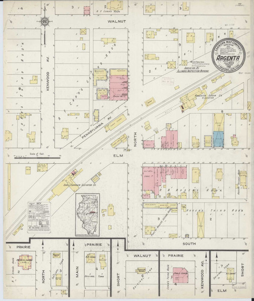 Argenta Illinois 1915 - Fire Insurance Index - Old Map Reprint