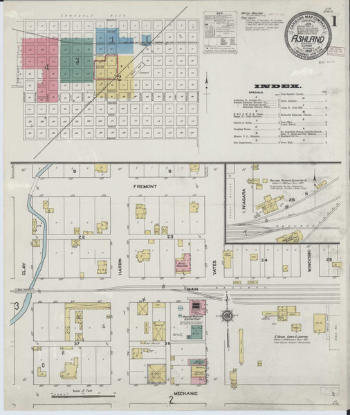 Ashland Illinois 1909 - Fire Insurance Index - Old Map Reprint