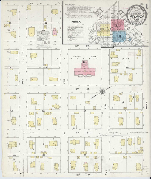 Atlanta Illinois 1910 - Fire Insurance Index - Old Map Reprint