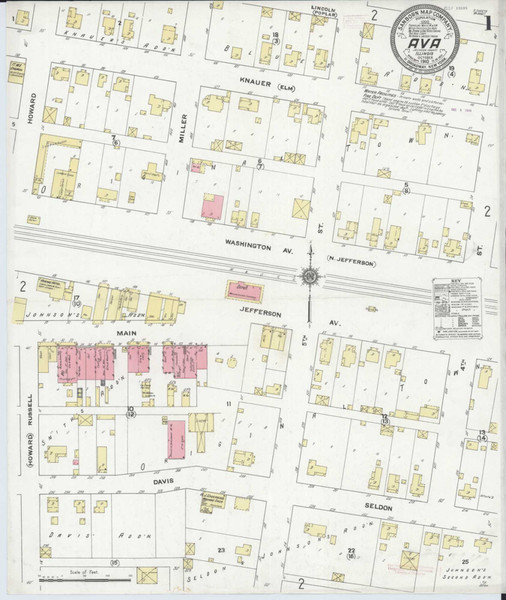 Ava Illinois 1910 - Fire Insurance Index - Old Map Reprint