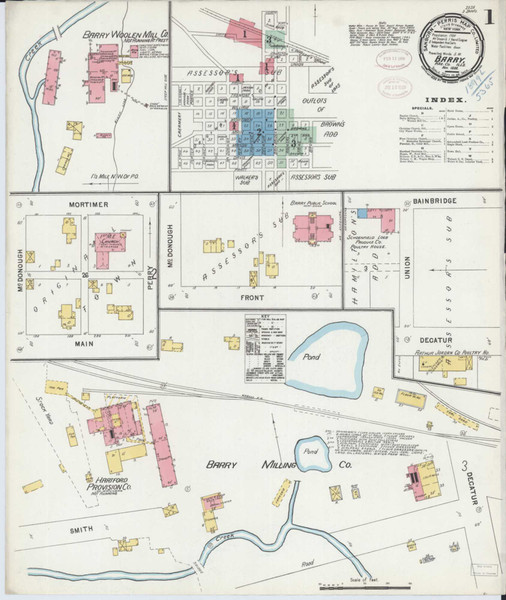 Barry Illinois 1898 - Fire Insurance Index - Old Map Reprint