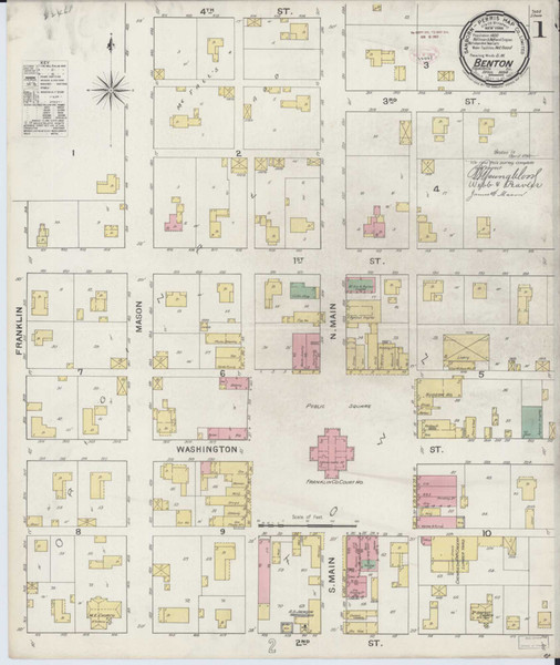 Benton Illinois 1894 - Fire Insurance Index - Old Map Reprint