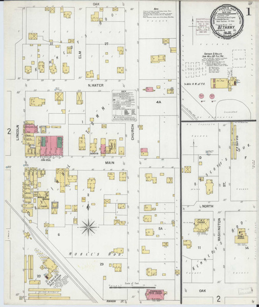 Bethany Illinois 1901 - Fire Insurance Index - Old Map Reprint